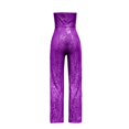 thumbnail image 5 of HJYCHN Elegant Women's Sleeveless Strapless Sequined Jumpsuit for Evening Party and with Comfortable Stretch Fit and Fashionable Design Purple L, 5 of 6