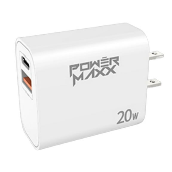 For Alcatel TCL A3 A509DL / TCL A30 White 20W Fast Home Wall Travel Charger PD USB C & USB A - Wall Home Charger Adapter Only