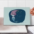thumbnail image 2 of Mermaid Cutting Board, I Love Sea Theme Cartoon Girl with Long Pink Hair Stars and Moon, Decorative Tempered Glass Cutting and Serving Board, Small Size, Blue Pink Yellow, by Ambesonne, 2 of 5
