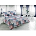 thumbnail image 1 of Marina Decoration Rich Printed Stitching Coverlet Bedspread Ultra Soft Summer Bedding Quilt Set with Quilted Sham, Modern Multi Color Plaid Pattern, 1 of 6