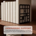 thumbnail image 3 of Unique Bargains Geometric Metal Bookends Decorative Book Ends for Shelves Black Style A 4.7"x3.7"x6.7", 3 of 6