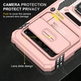 thumbnail image 5 of Case for Google Pixel 8 Pro, Sliding Lens Camera Cover Protection Ring Kickstand Compatible with Magnetic Car Mount Military Grade Hybrid Rugged PC Soft TPU Shockproof Case, Rosegold, 5 of 7