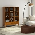 thumbnail image 4 of Simpli Home Harper SOLID HARDWOOD 58 inch x 42 inch Mid Century Modern Cube Storage Bookcase with Drawers in Teak Brown, 4 of 11
