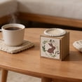 thumbnail image 6 of Wooden cube candle holder with bunny silhouette panel and round beaded rim for seasonal tabletop home décor accent, 6 of 6
