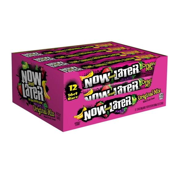 Now and Later, Original Mix, Assorted Flavor Standard Bar, 2.44oz. (Box of 12)