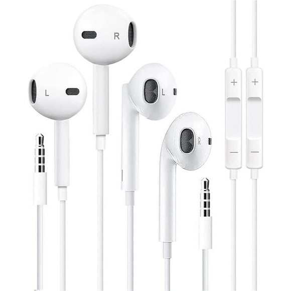 2 Pack Wired Headphones for iPhone Earbuds with 3.5mm Plug Earphones Built-in Microphone & Volume Control Compatible with iPhone/ipad/Android/Computer and Other 3.5mm Jack Devices
