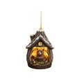 thumbnail image 2 of Flat Acrylic Winter Woodland Christmas Ornament, Snow Forest House Hanging Decor, Holiday Keepsake Pendant for Christmas Tree and Wreath Display, 2 of 6