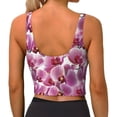 thumbnail image 2 of Yiaed Orchids Flowers Print Ladies Waistcoat Women Sports Vest Vest Sports Women Sports Top Yoga Vest for women-Large, 2 of 8