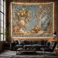 thumbnail image 6 of Floral Garden Mediterranean with Stone Terrace Weathered, Serene Watercolor for Plant Lovers, Wall Decor, Mother'S Day Gift, Tapestry Wall Hanging for Dorm and Living Room, 6 of 7