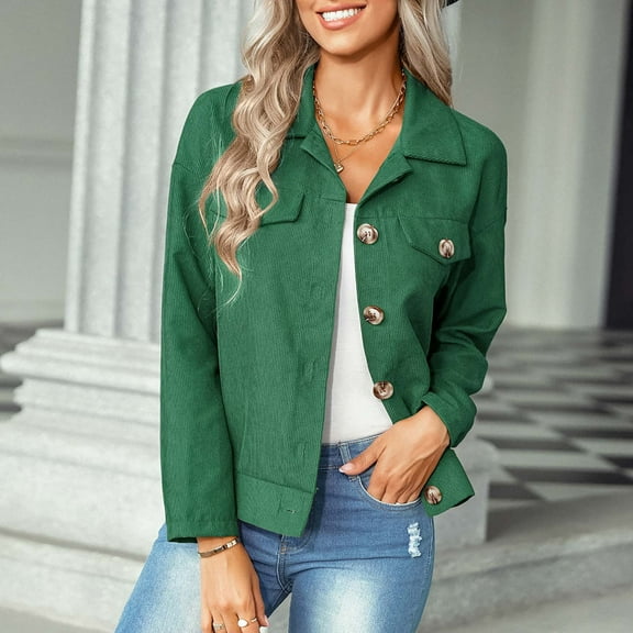 Tejiojio Jackets Women Spring And Autumn Coats Warm Solid Long Sleeve Outerwear