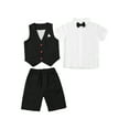 thumbnail image 3 of Miaeowve Baby Boys Classic Tuxedo Suits Kids 3pcs Formal Shorts Set Wedding Christening Pageant Black 90, 3 of 7
