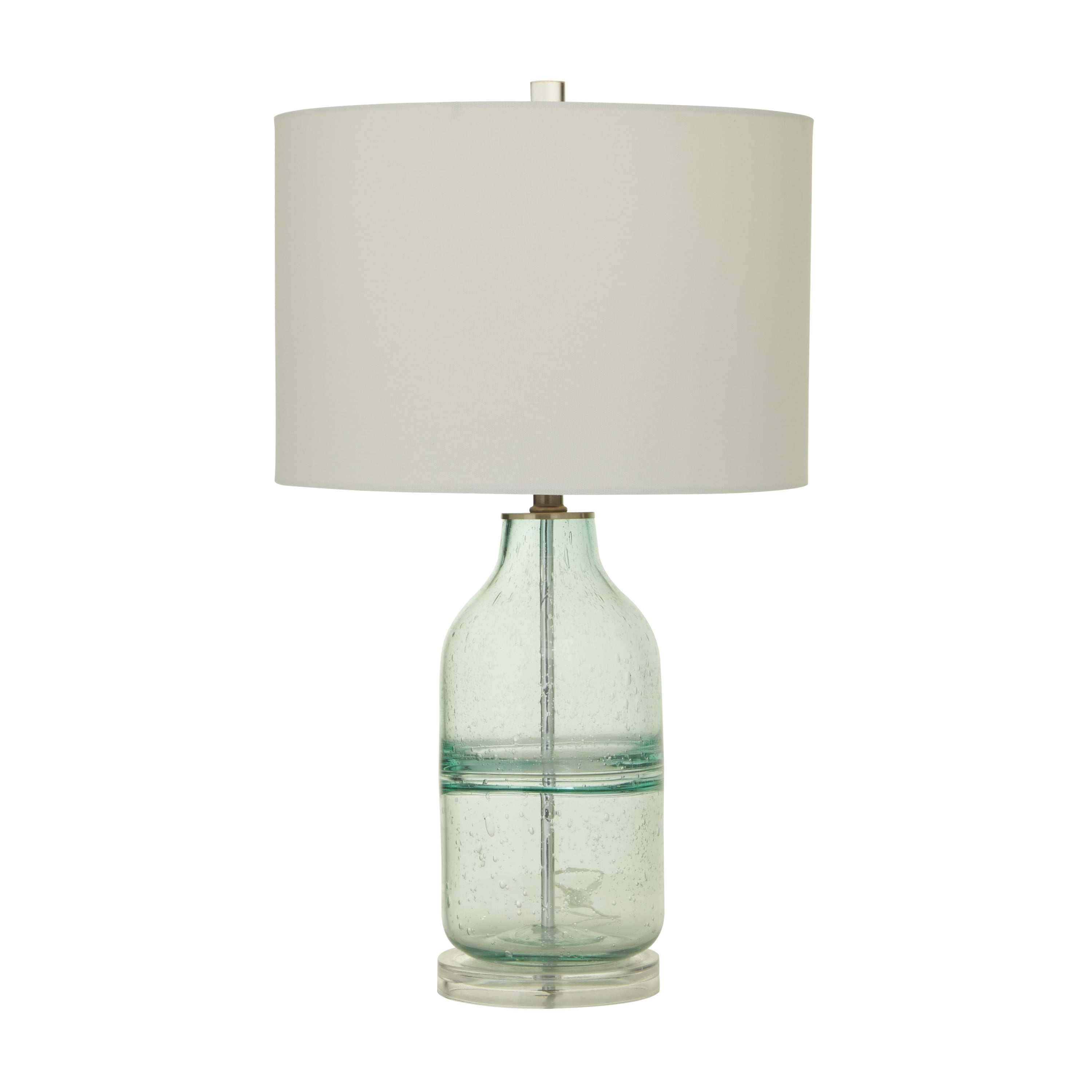 DecMode 15"W, 25"H Glass Modern Accent Lamp, Clear, 1Piece