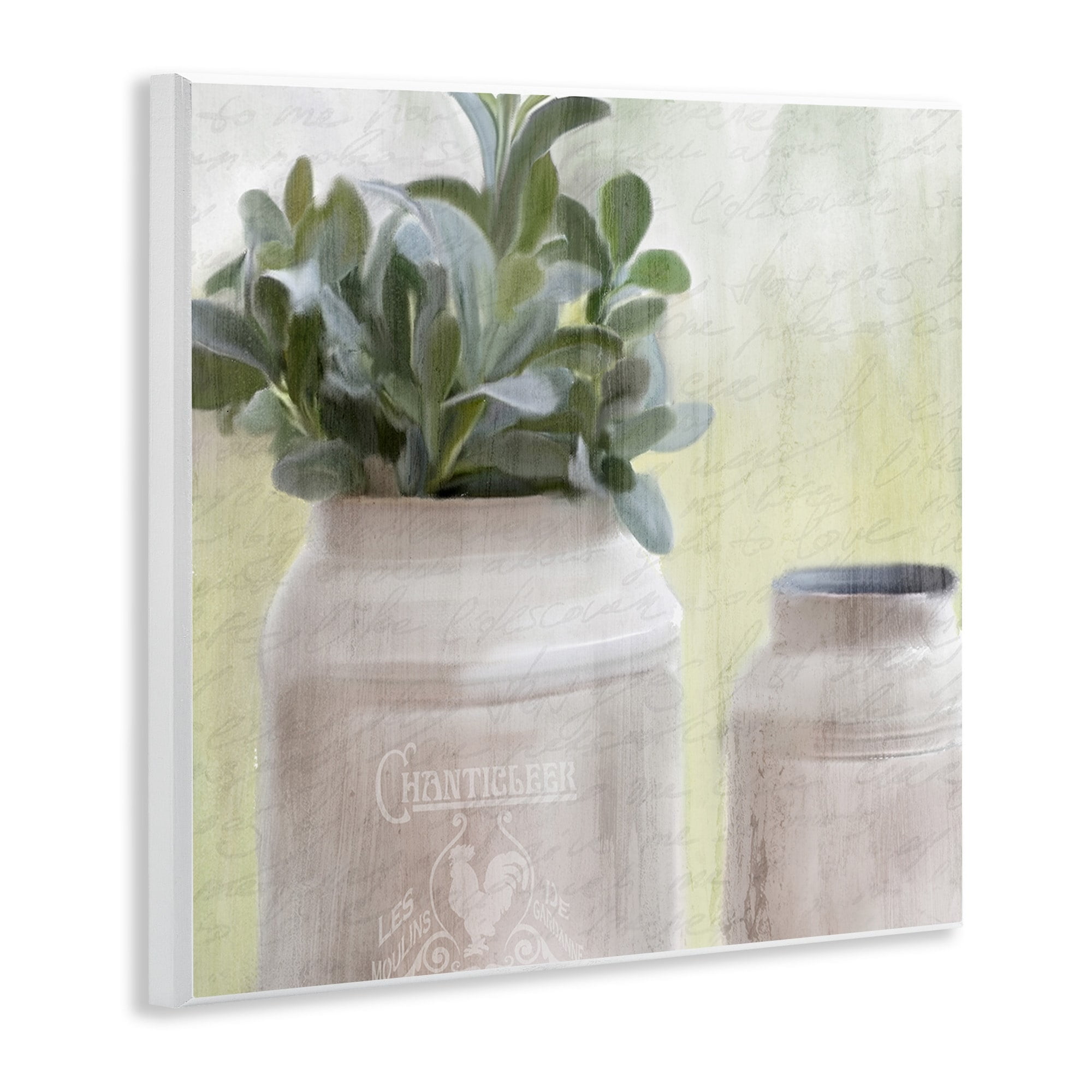 The Stupell Home Decor White Farmhouse Mill Can Filled with Greenery Wall Plaque Art
