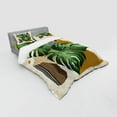 thumbnail image 2 of Ambesonne Monstera Bedding Set 4 Pcs, Nature Scandinavian Boho, Calking, Fern Green and Pale Coffee, 2 of 2