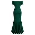 thumbnail image 4 of Puliio Women's Dress Off Shoulder Strapless Wrap Solid Color Wrapped Slim Fit Hem Slit Dress Elegant Mermaid Hem Cocktail Party Dresses, 4 of 4