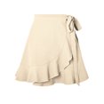 thumbnail image 4 of UKAP Ladies Skirts High Waist Mini Lace Up Boho Beach Beige XL, 4 of 5
