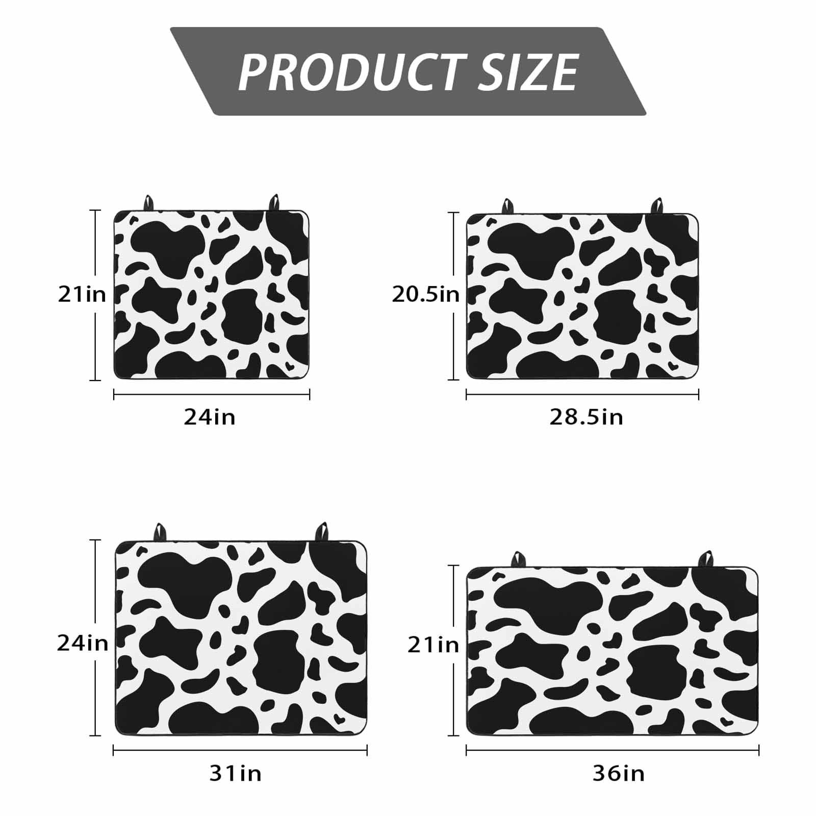 Black and White Stove Top Cover for Electric Stove, Heat-proof & Non Slip Glass Top Stove Cover Protector, Farmhouse Cow Black White Kitchen Flat Cooktop Rubber Mat 24x21 Inches