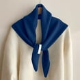 thumbnail image 2 of MIASHUI Women's Korean Style Solid Color Triangle Scarf Shawl, Winter Fashion Knitted Neck Warmer, Versatile Thin Scarf for Women, Autumn Outdoor Travel Accessory Blue, 2 of 4