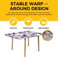 thumbnail image 4 of Purple Pink Roses Table Cloths for 6 Foot Rectangle Tables, Spring Floral Elegant Pastoral Botanical Patio Waterproof Elastic Fitted Tablecloths, Washable Rectangular Table Cover for Camping, 4 of 8