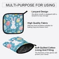 thumbnail image 3 of Yayeee Oven Mitts and Pot Holder Set of 2 Heat Resistant Kitchen Gloves Baking Hot Pad, Blue Easter Bunny, 3 of 5