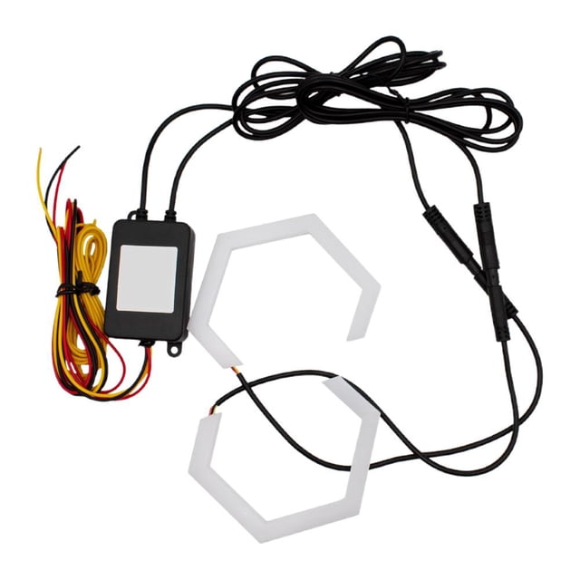 TQEHS Anillos de halo de ojos de ángel LED RGB con matriz flexible, control colorido por aplicación Bluetooth, luces de señal de giro y DRL de 12 V/24 V para automóvil, motocicleta, lámpara de ojo fle