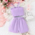 thumbnail image 6 of SUCS Kid Girl Summer Suspender Flower Mesh Top Pleated Sleeveless Shorts Set, 6 of 10