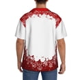 thumbnail image 7 of PAYOHTO Christmas Snowflake White Round Red Edge Mens Hawaiian Casual Short-sleeved Shirt Tropical Summer Beach Button Down Shirts, 7 of 7