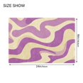 thumbnail image 4 of 2PCs Bathroom Rugs Set Plush Toilet Base Mat 16" × 24" Bath Mat and 20" × 24" U Shape Soft Rugs Non Slip Absorbent Light Purple Cream Flowing, 4 of 9