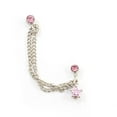 thumbnail image 4 of Surgical Steel Cartilage Chain Dangle Earring 22 Gauge  Pink Star, 4 of 4
