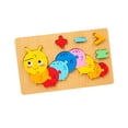 thumbnail image 3 of Rompecabezas de números, rompecabezas de madera para niños, juguete de clasificación de formas y colores, desarrollo temprano Oruga, 3 of 9