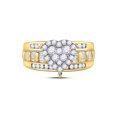 thumbnail image 2 of 10kt Yellow Gold Round Diamond Heart Cluster Bridal Wedding Engagement Ring 1 Cttw, 2 of 2