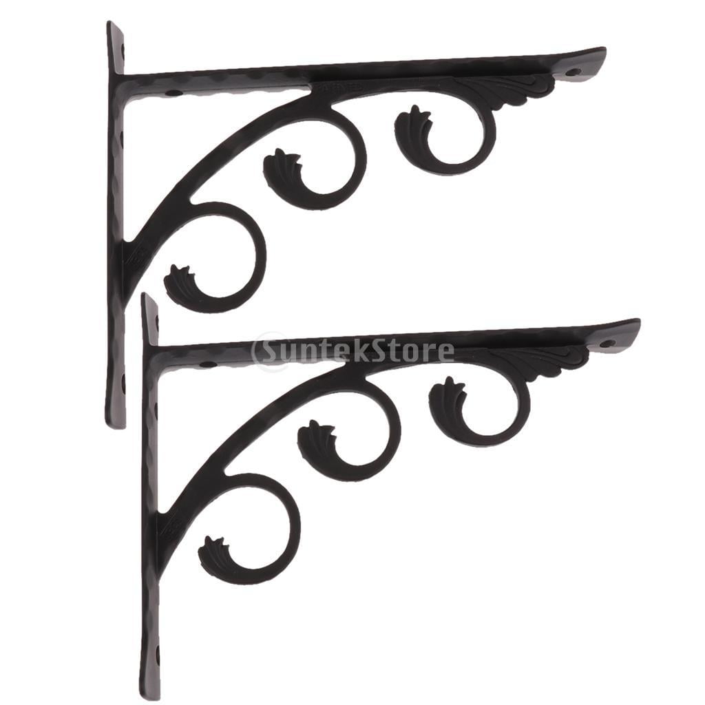4x European -Shaped Metal Shelf Bracket Wall Hanging Bracket
