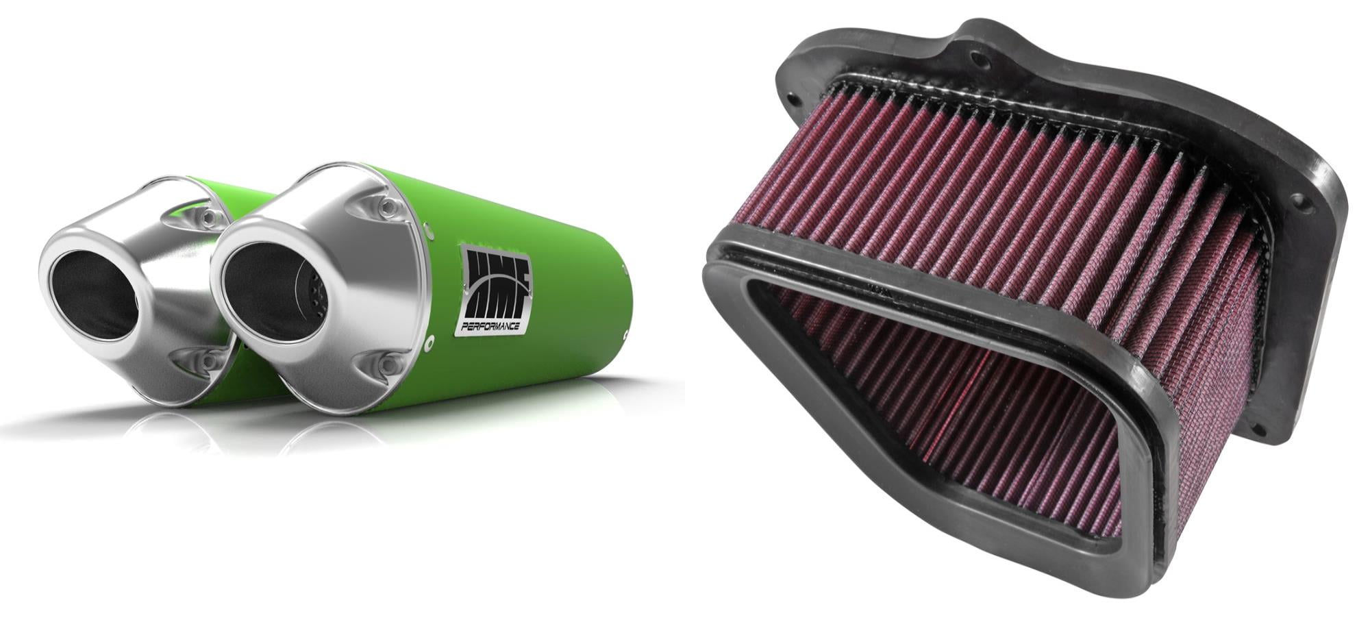 K&N Air Filter & HMF Green PerformanceSeries Dual Slip On Exhaust Euro