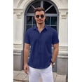 thumbnail image 5 of COOFANDY Mens Button Up Short Sleeve Shirts Regular Fit Business Casual Shirts Summer Fitted Dress Shirts, 5 of 7