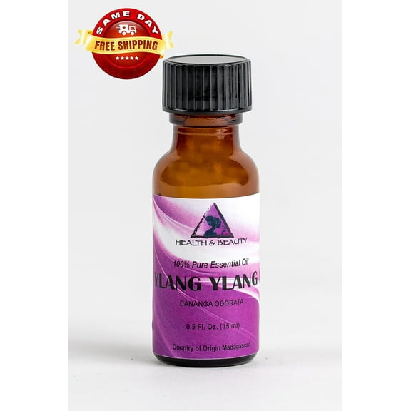 YLANG YLANG ESSENTIAL OIL ORGANIC AROMATHERAPY PURE GLASS BOTTLE 0.5 OZ, 15 ml