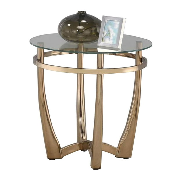Acme Champagne Transparent Glass Coffee Table Walmart Com Walmart Com