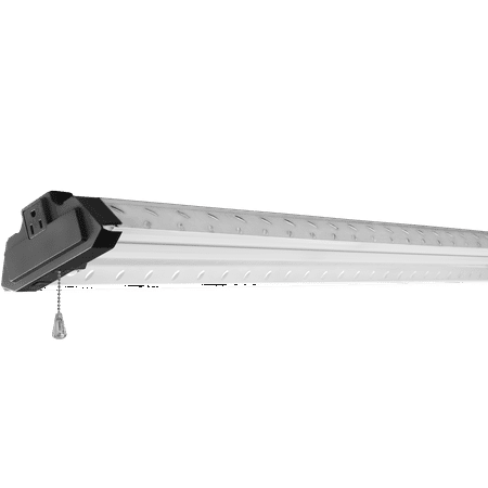Hyper Tough 4 ft 8,000 Lumen LED Shop Light with Motion and Linkable, Steel Tread Plate