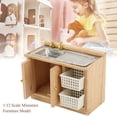 thumbnail image 4 of Casa de muñecas a escala 1:12, modelo de muebles en miniatura, mesa para lavar platos de cocina con cestas, 4 of 14