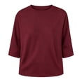 thumbnail image 4 of IMENGL Long Sleeve Shirts for Women Casual Round Neck Tees Color Cotton Blouses Comfy Fit Pullover Breathable Ladies Fashion Daily Loose Basic Womens Long Sleeve Top,M-XXXXXL, 4 of 4