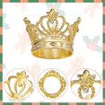 thumbnail image 4 of Juego de 6 servilleteros dorados - Corona de diamantes de imitación Navidad servilleta R, 4 of 5
