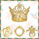 thumbnail image 4 of Juego de 6 servilleteros dorados JAMW con corona de diamantes de imitación Sencillez, 4 of 5