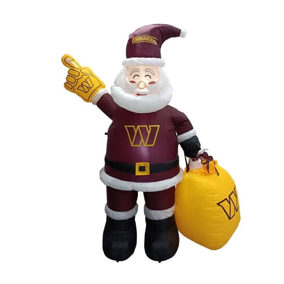 Logo Brands 632-100-S Washington Commanders Inflatable Santa