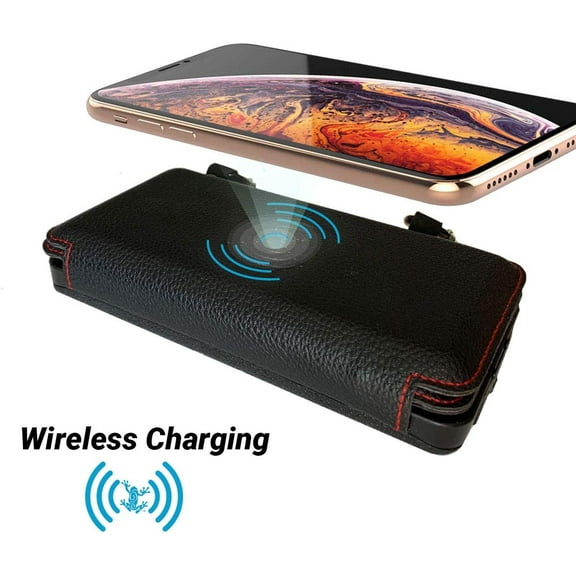 QuadraPro Solar Power Bank - 5.5W Solar 4-Panel Wireless Cell Phone Charger Compatible with iPhone, Android, Dual USB Power Bank Battery & Flashlight, Magnetic Mounts, Hanging Loops & Carabi