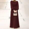 thumbnail image 3 of ZANZEA Womens Dresses Full Sleeve O-Neck With-Back-Zipper Ankle Length Dress, 3 of 7