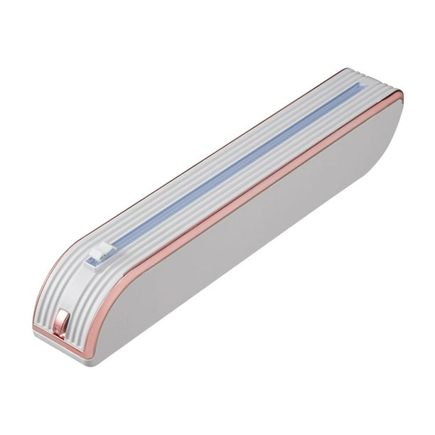 Pisexur Batería de cocina Dispensador de film plástico con cortador Dispensador de papel aluminio Dispensador de film rellenable Dispensador de film plástico para ali para la cocina del hogar