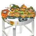 thumbnail image 3 of Fotbe Thanksgiving Truck Stool Covers Round,Waterproof Round Bar Stool Covers Bar Chair Covers Washable Stool Cushion Slipcover for 12-14 Inch Chair-14 inch, 3 of 7