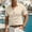 Khaki, variant on FRSASU Short Sleeve Polo Shirts for Men Casual Lapel Collar Pullover Tee Shirt Loose Fit Half Button Down T-Shirts Yellow