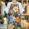 thumbnail image 5 of Pioneer Flower Floral Print Pattern Apron-Garden Aprons for Women with Pockets-Cotton Linen Waterproof Kitchen Cooking Gardening Aprons Adjustable for Kitchen,Cooking,BBQ and Salon 33x27 Inch, 5 of 5