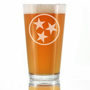 Bevvee Pint Glass 16 oz Flag Of Tennessee Tennessee Enthusiast Gifts Beer Glasses