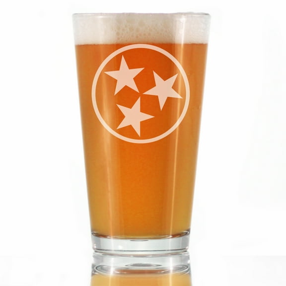 Bevvee Pint Glass 16 oz Flag Of Tennessee Tennessee Enthusiast Gifts Beer Glasses